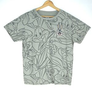 Looney‎ Tunes Bugs Bunny All Over Print Shirt Mens XL Maxi Embroidered Cartoon